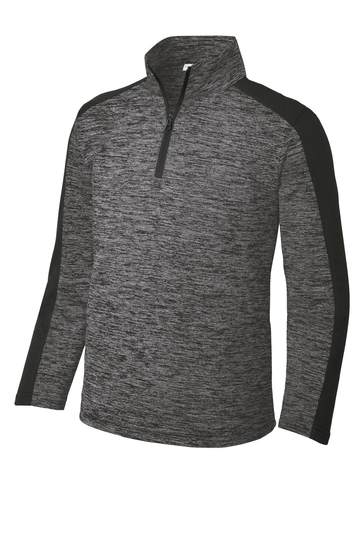 Sport-Tek Youth PosiCharge Electric Heather Colorblock 1/4-Zip Pullover YST397