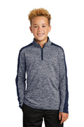 Sport-Tek Youth PosiCharge Electric Heather Colorblock 1/4-Zip Pullover YST397