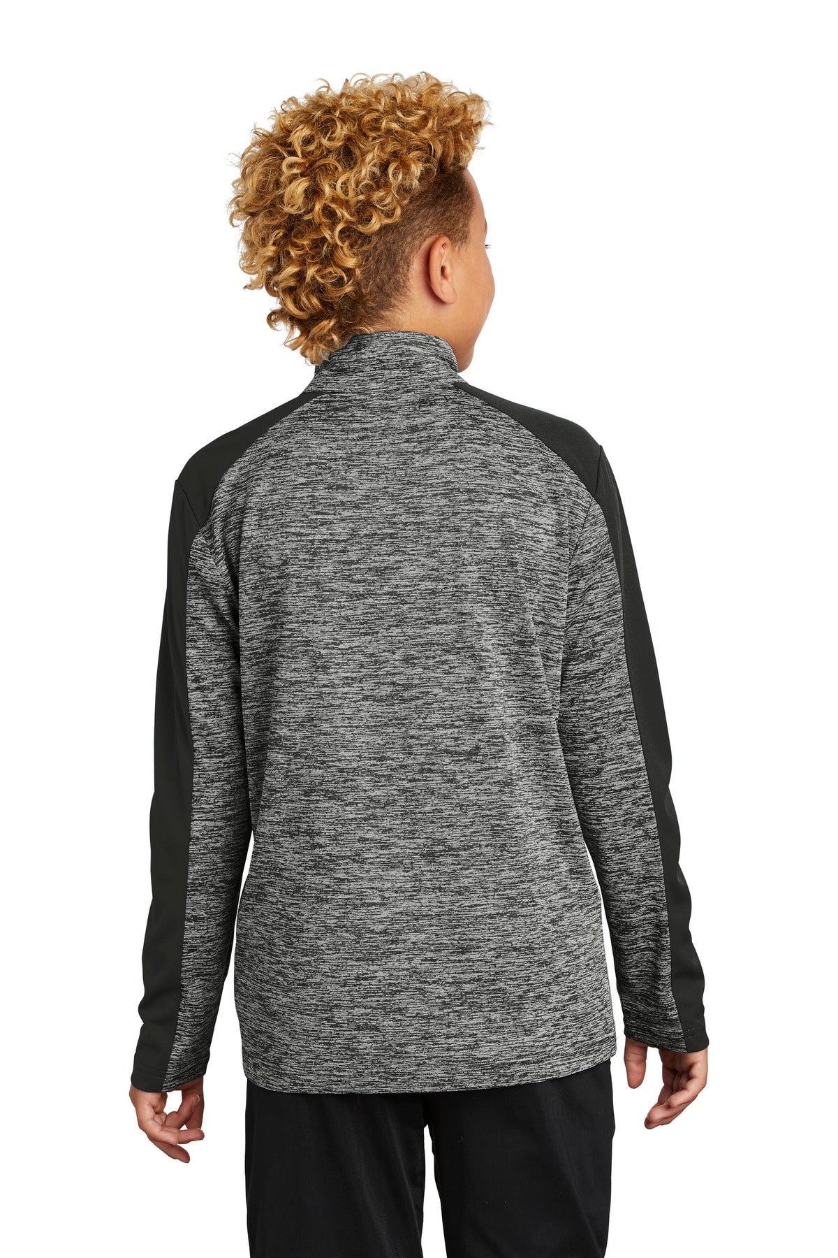 Sport-Tek Youth PosiCharge Electric Heather Colorblock 1/4-Zip Pullover YST397