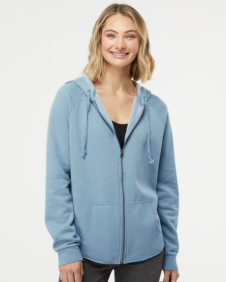 Independent Trading Co. Women's California Wave Wash Full-Zip Hooded Sweatshirt Independent Trading Co.