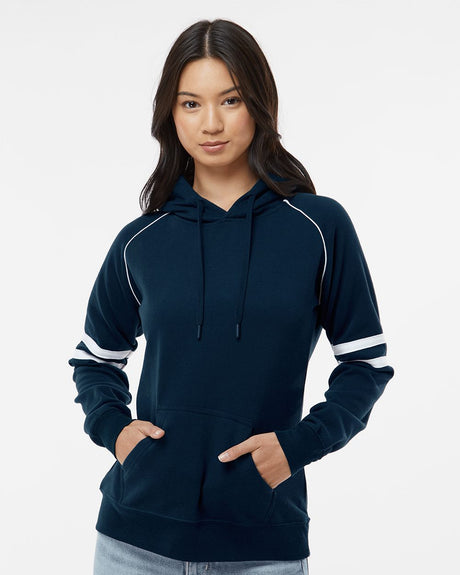 J. America Women's Varsity Fleece Piped Hooded Sweatshirt J. America
