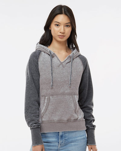 J. America Women's Zen Fleece Raglan Hooded Sweatshirt