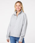MV Sport Women's Sueded Fleece Quarter-Zip Sweatshirt Womens Apparel Sweatshirts & Fleece