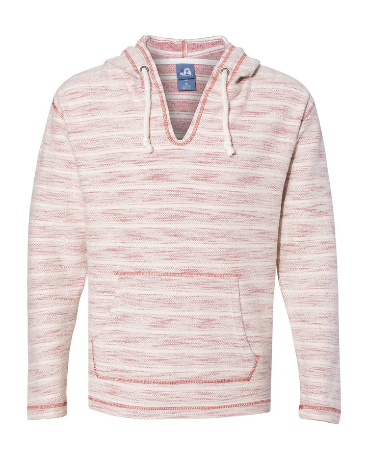 J. America Men's Baja French Terry V-Neck Hooded Pullover J. America