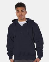 Champion Men's Cotton Max Hooded Quarter-Zip Sweatshirt Mens Apparel Sweatshirts & Fleece