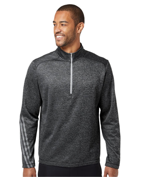 Adidas Men's Brushed Terry Heathered Quarter-Zip Pullover adidas