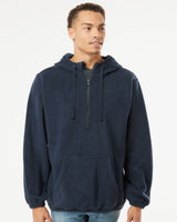 Burnside Polar Fleece Quarter-Zip Scuba Hooded Pullover Burnside