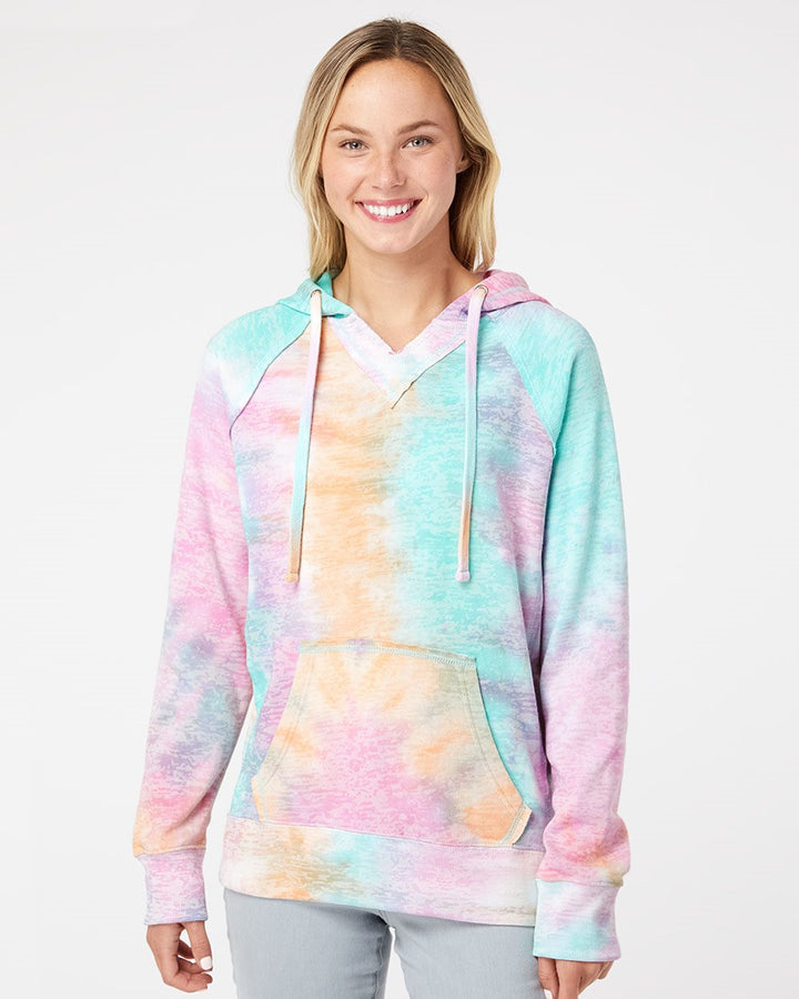 MV Sport Women's Courtney Burnout V-Notch Hooded Sweatshirt MV Sport