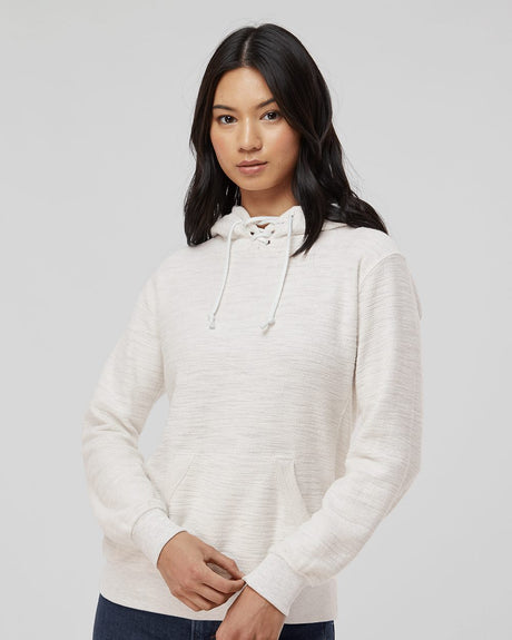 J. America Women's French Terry Sport Lace Scuba Hooded Pullover J. America