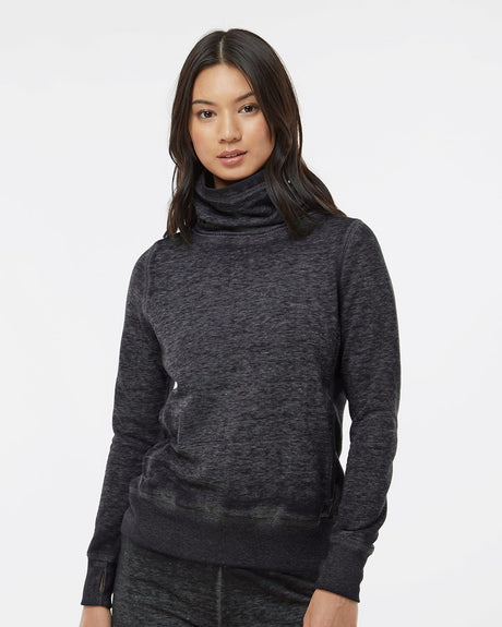 J. America Women's Zen Fleece Cowl Neck Sweatshirt J. America