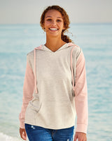 MV Sport Women's French Terry Hooded Pullover with Colorblocked Sleeves MV Sport