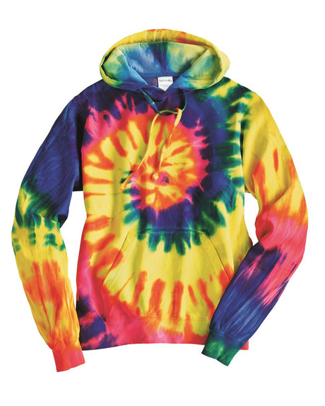 Dyenomite Men's Multi-Color Spiral Pullover Hooded Sweatshirt Dyenomite