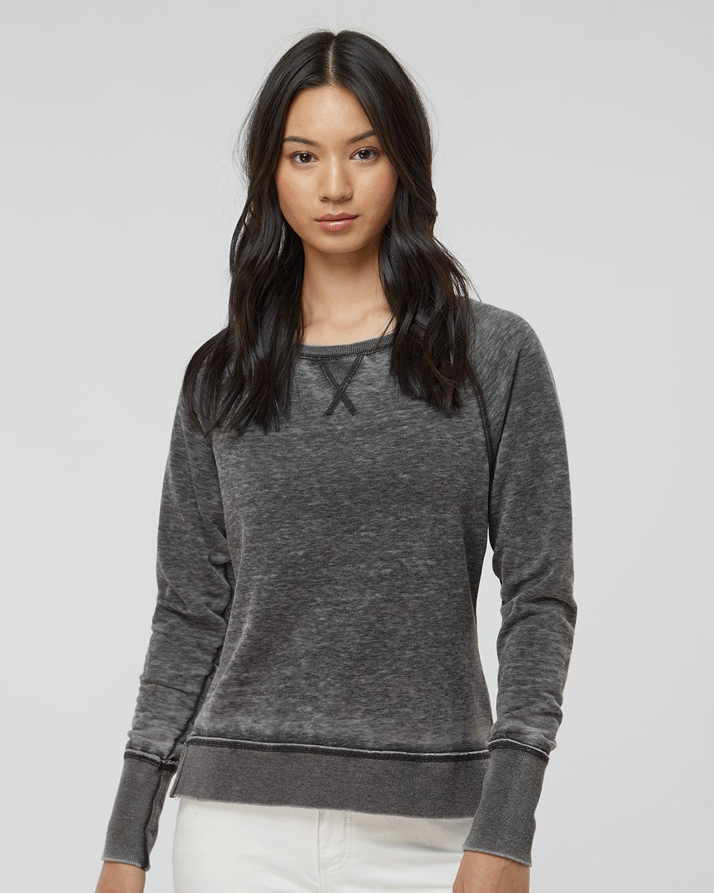 J. America Women's Zen Fleece Raglan Sweatshirt J. America