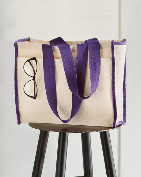 Q-Tees 14L Tote with Contrast-Color Handles Q-Tees
