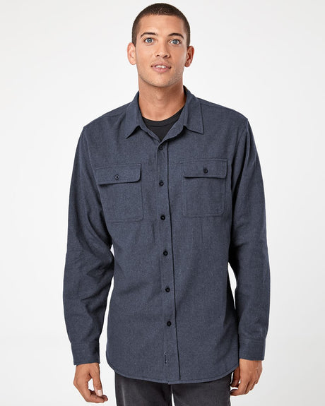 Burnside Men's Long Sleeve Solid Flannel Shirt Burnside