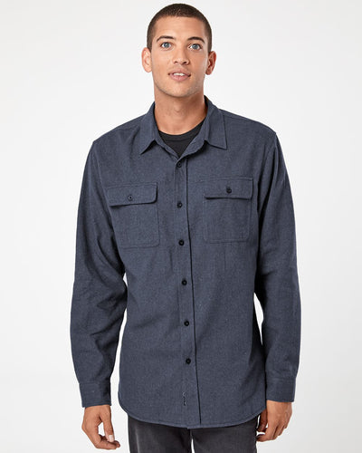 Burnside Men's Long Sleeve Solid Flannel Shirt