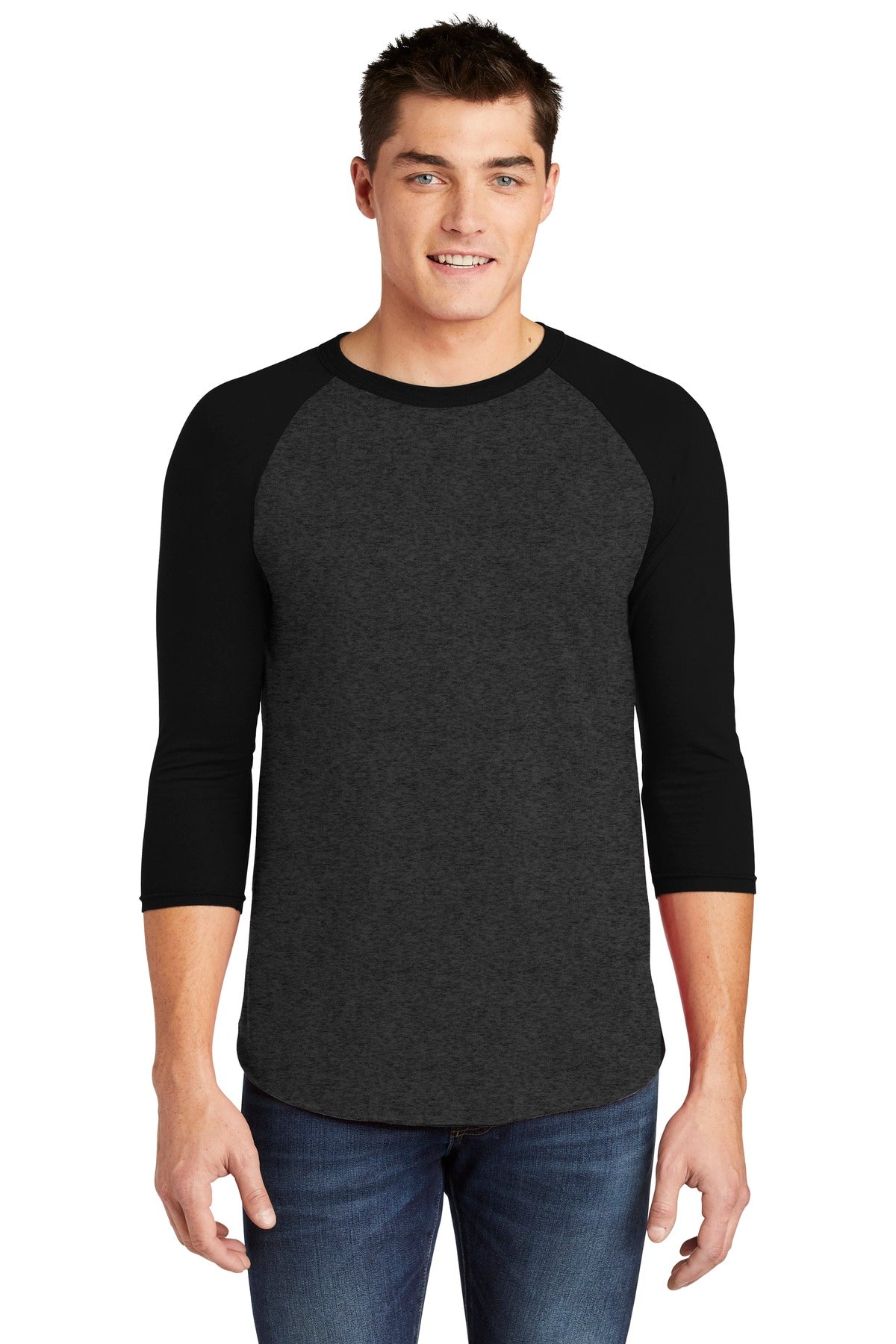 American Apparel Men's Poly-Cotton 3/4-Sleeve Raglan T-Shirt American Apparel