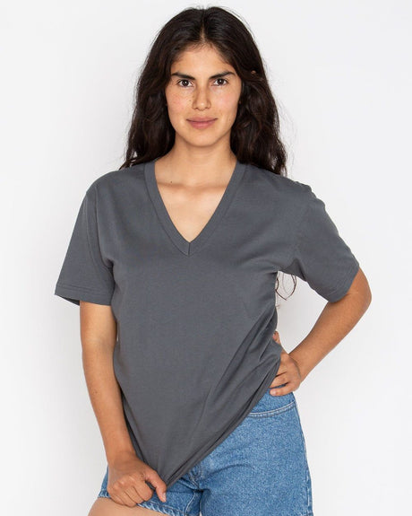 Los Angeles Apparel Unisex USA-Made Fine Jersey V-Neck T-Shirt Los Angeles Apparel