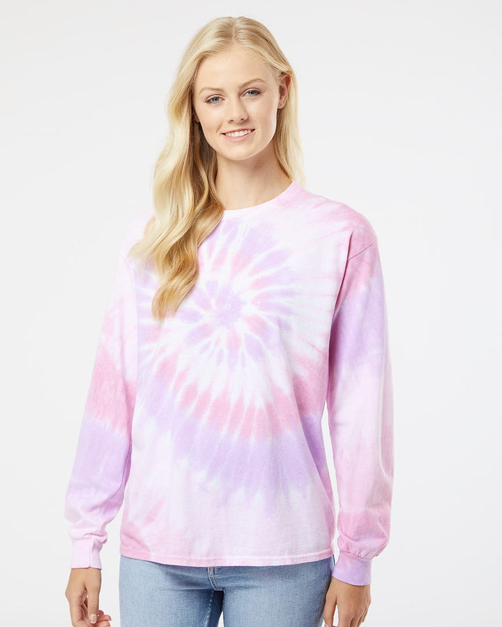Dyenomite Unisex Spiral Tie-Dyed Long Sleeve T-Shirt Dyenomite