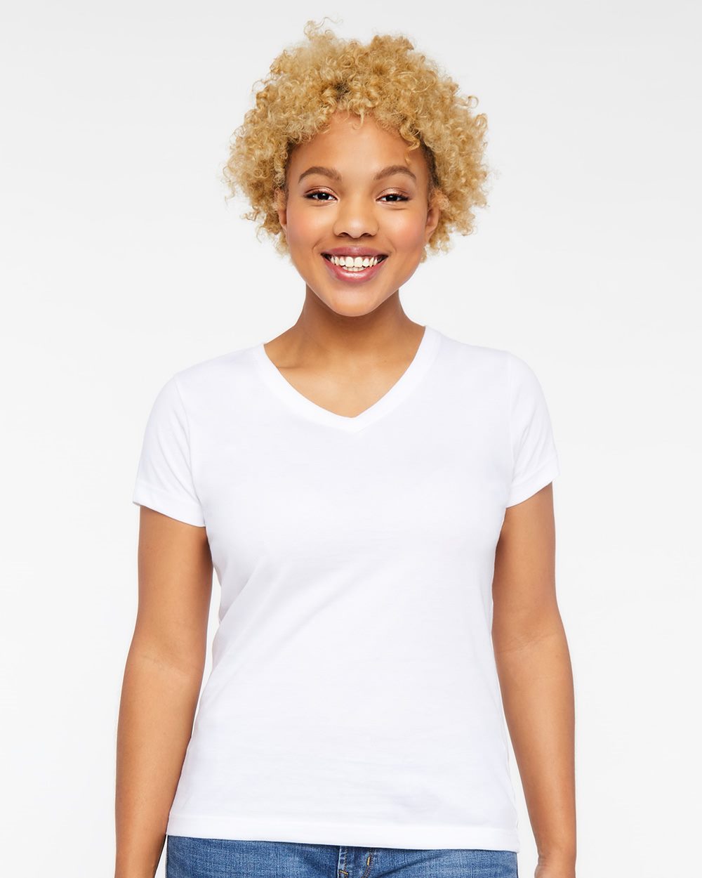 LAT Women's V-Neck Fine Jersey Tee LAT