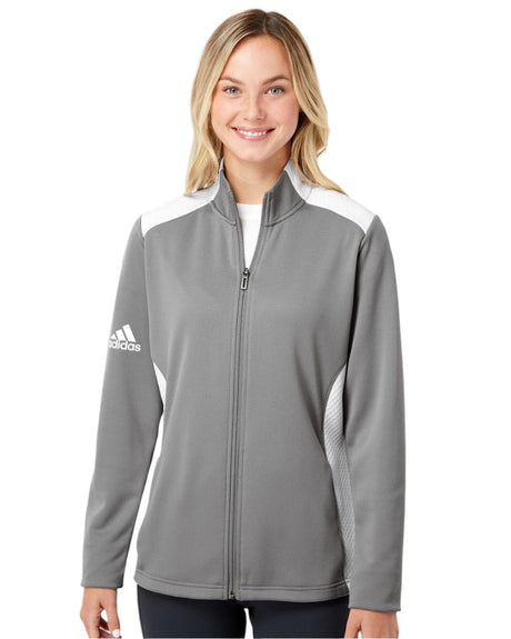 Adidas Women's Textured Mixed Media Full-Zip Jacket Adidas