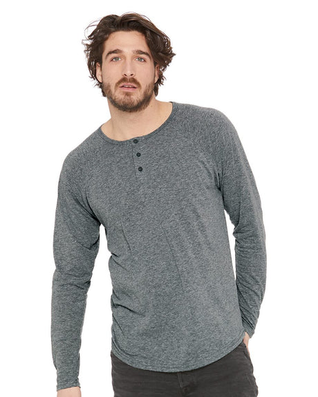Next Level Men's Triblend Long Sleeve Henley Next Level Apparel
