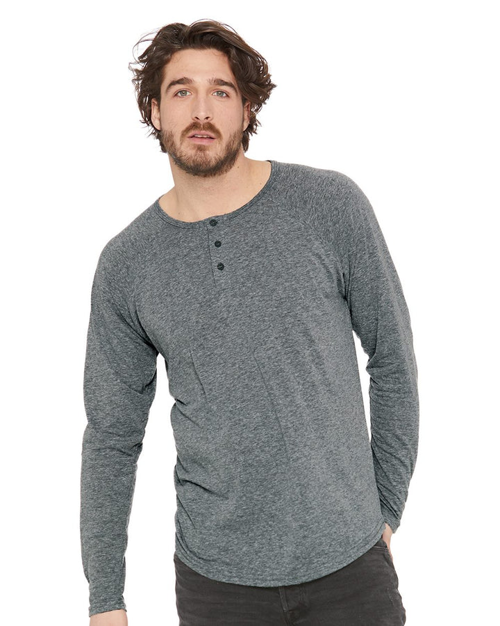 Next Level Men's Triblend Long Sleeve Henley Next Level Apparel