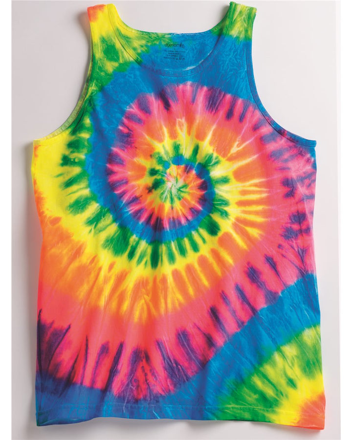 Dyenomite Unisex Multi-Color Spiral Tank Top Dyenomite