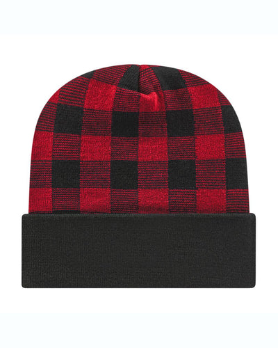 CAP AMERICA Men's USA-Made Plaid Beanie