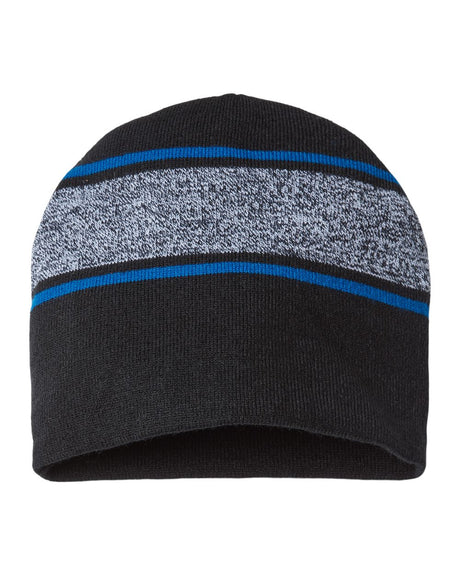CAP AMERICA USA-Made Variegated Striped Beanie CAP AMERICA