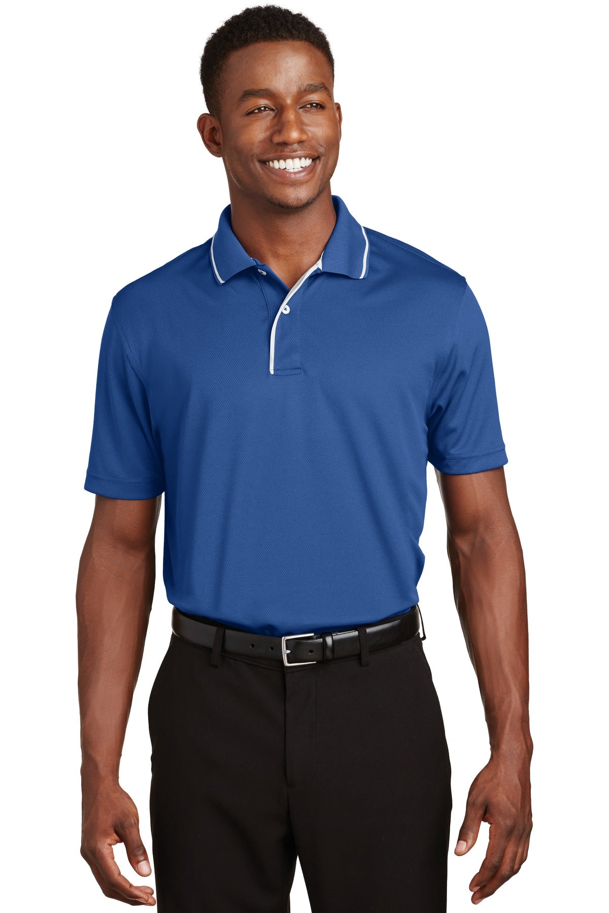 Sport-Tek Men's Dri-Mesh Polo with Tipped Collar and Piping