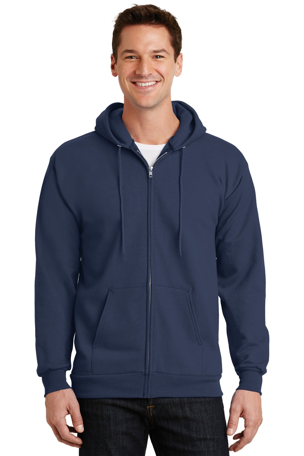 Port & Company - Men's Essential Fleece Full-Zip Hooded Sweatshirt Port & Company