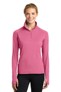 Sport-Tek Ladies Sport-Wick Stretch 1/2-Zip Pullover. LST850 1 of 2