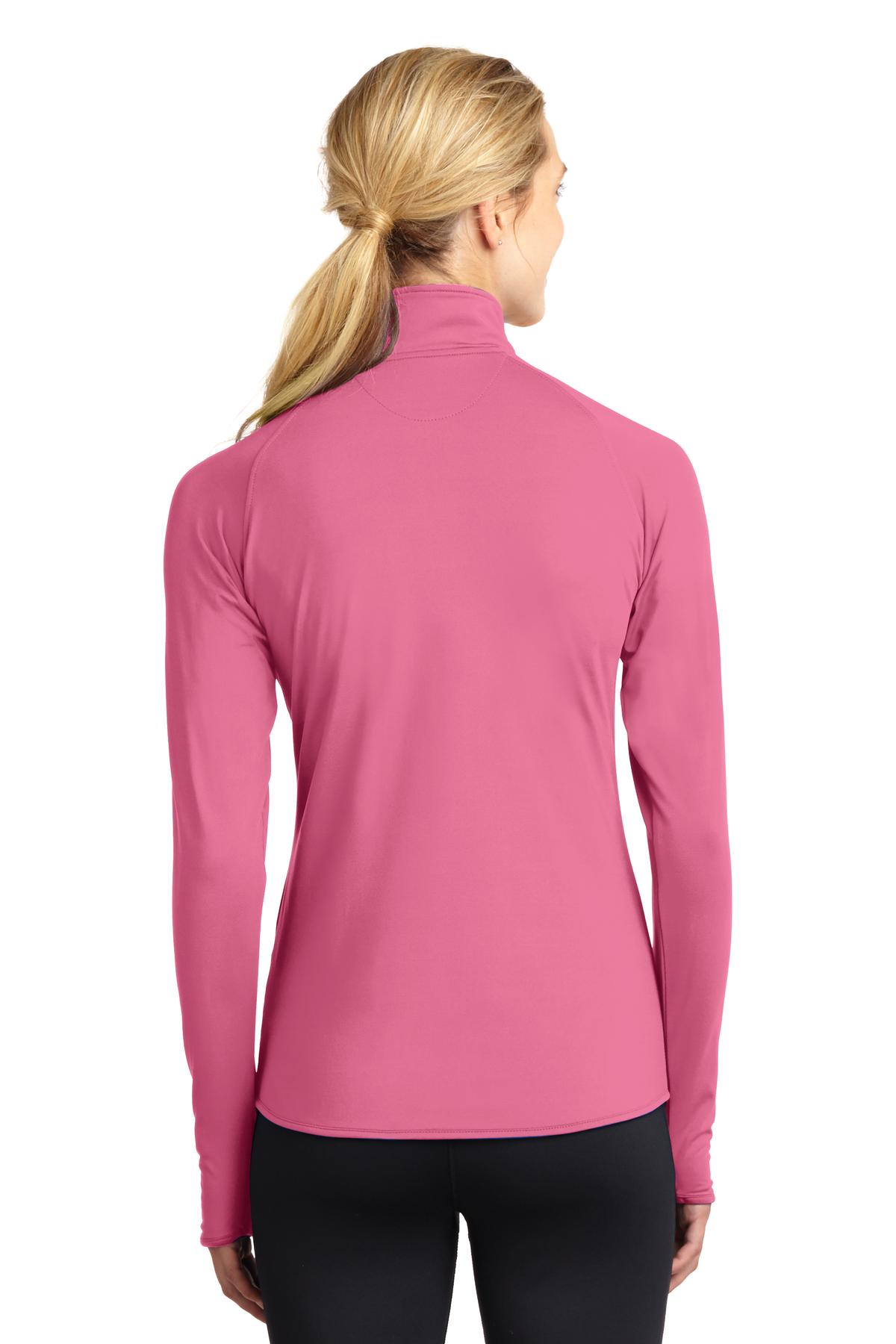 Sport-Tek Ladies Sport-Wick Stretch 1/2-Zip Pullover. LST850 1 of 2