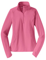 Sport-Tek Ladies Sport-Wick Stretch 1/2-Zip Pullover. LST850 1 of 2