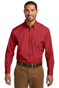 Port Authority Men's Long Sleeve Carefree Poplin Shirt. W100