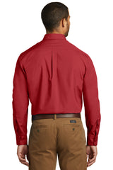Port Authority Men's Long Sleeve Carefree Poplin Shirt. W100