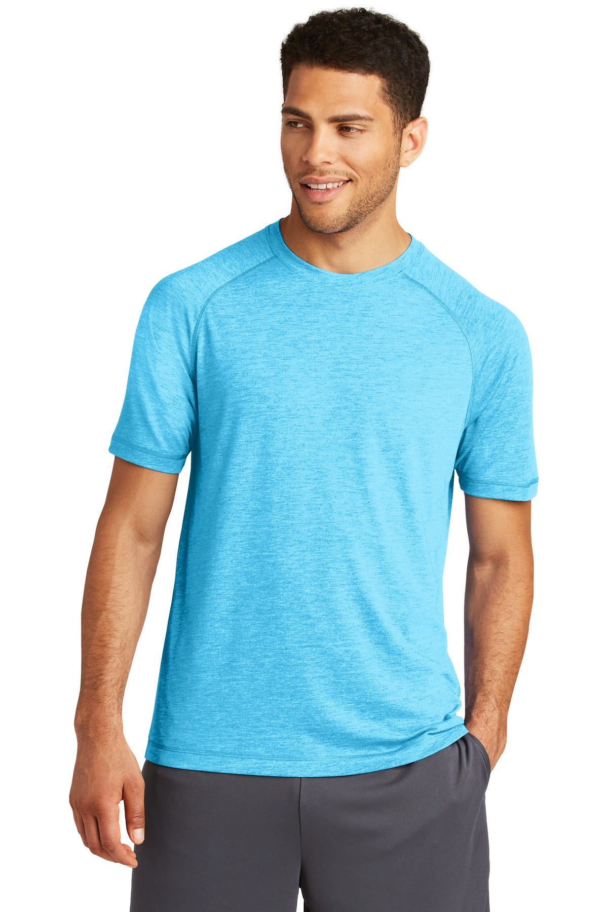 Sport-Tek Men's PosiCharge Tri-Blend Wicking Raglan Tee. ST400