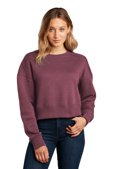 District Women's Perfect Weight Fleece Cropped Crew DT1105 District