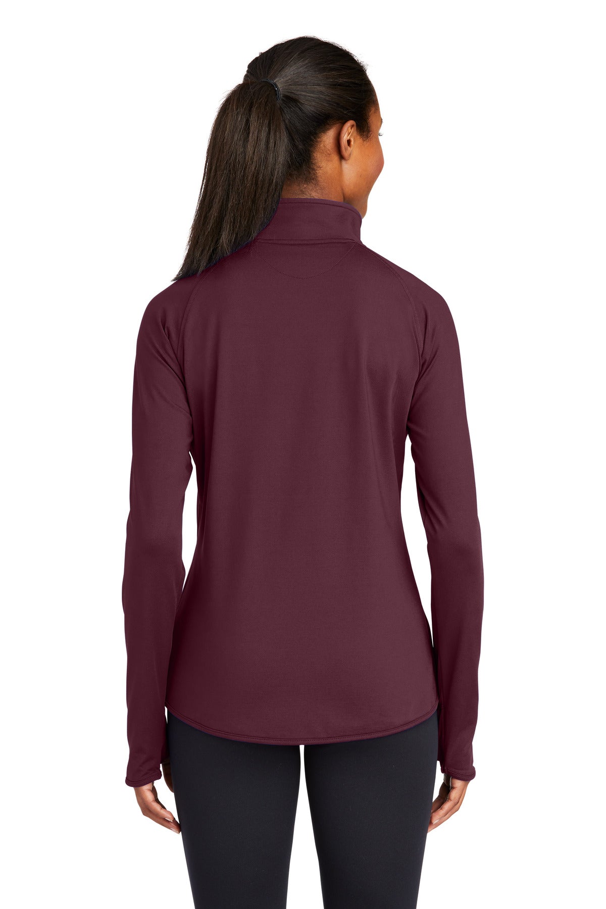 Sport-Tek Ladies Sport-Wick Stretch 1/2-Zip Pullover. LST850 1 of 2