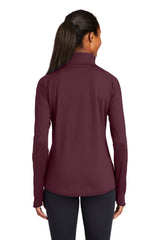 Sport-Tek Ladies Sport-Wick Stretch 1/2-Zip Pullover. LST850 1 of 2