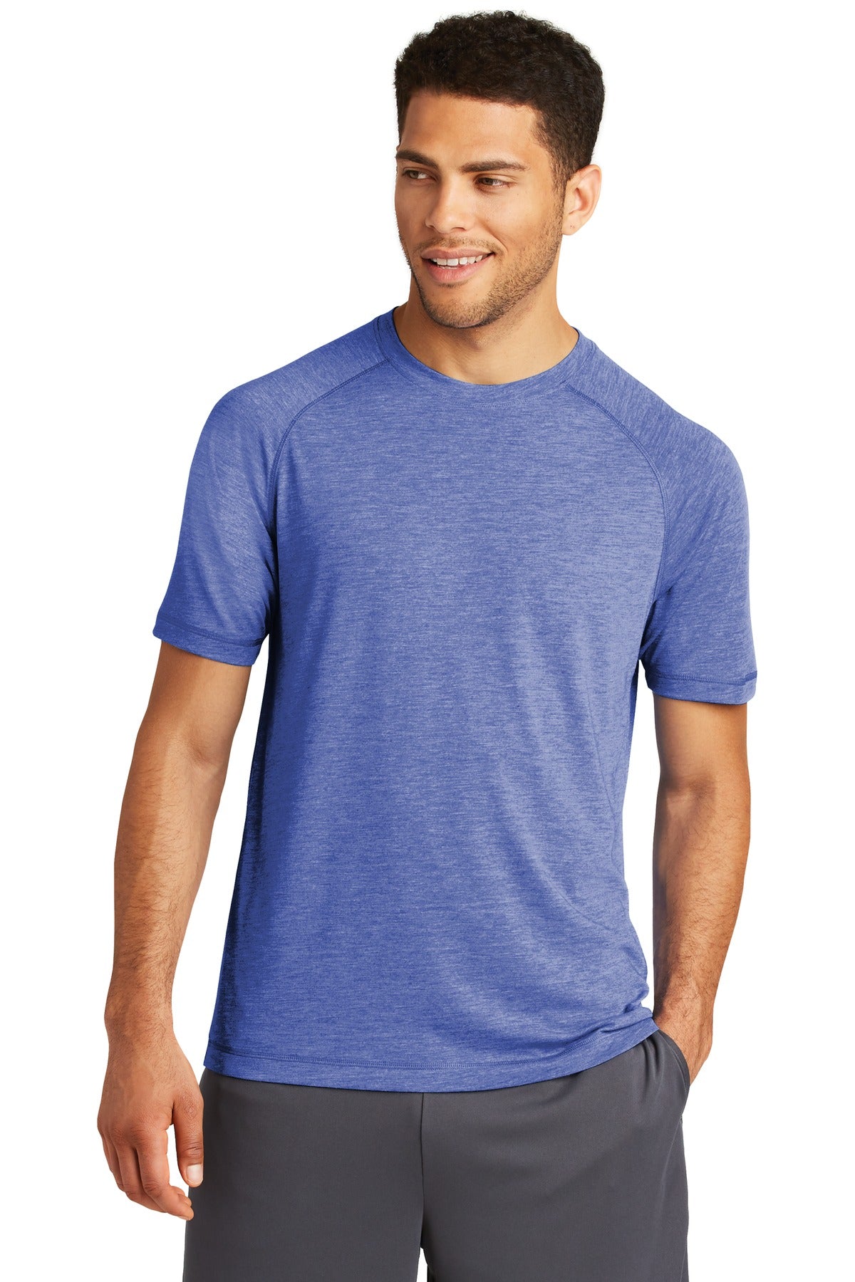 Sport-Tek Men's PosiCharge Tri-Blend Wicking Raglan Tee. ST400