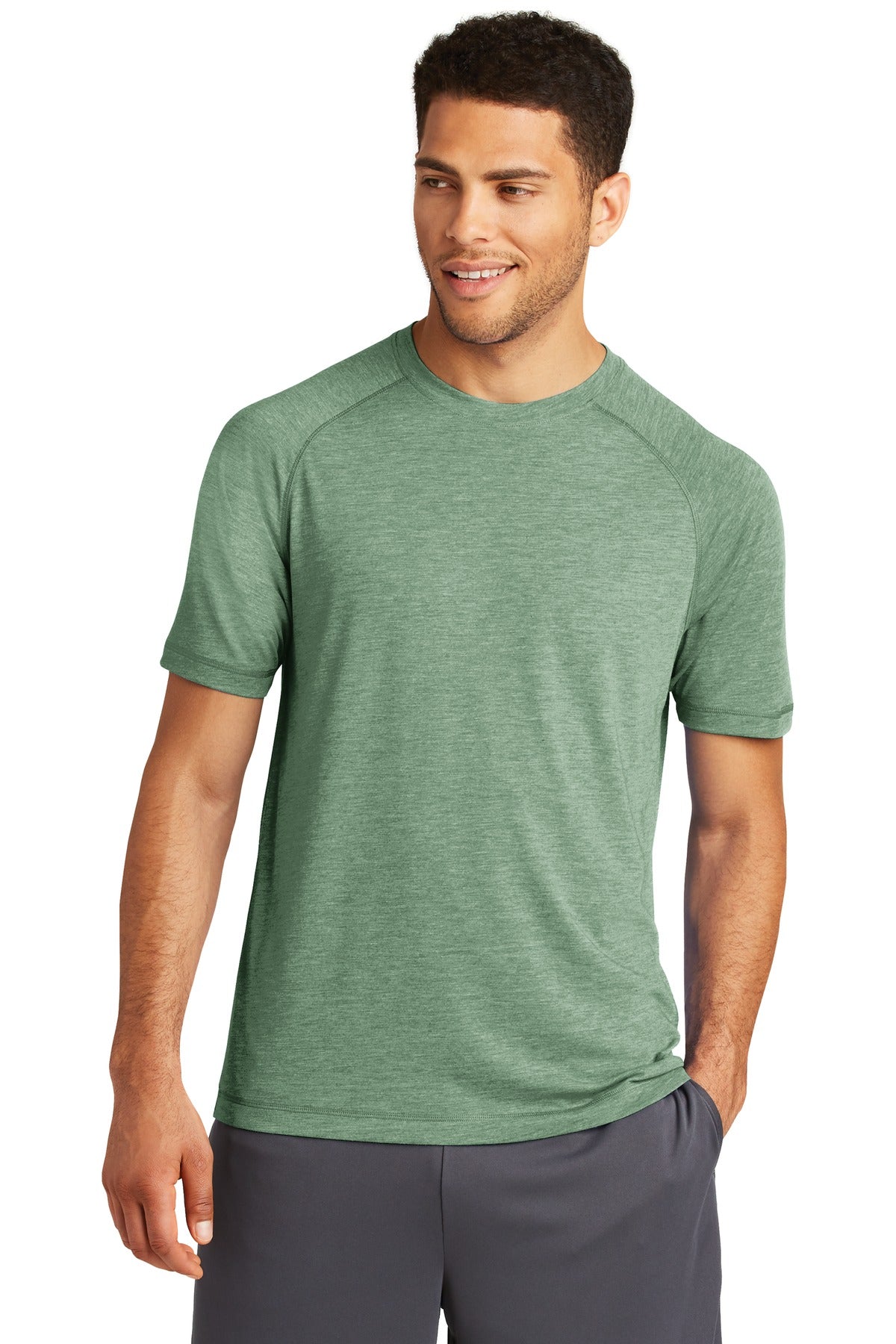 Sport-Tek Men's PosiCharge Tri-Blend Wicking Raglan Tee. ST400