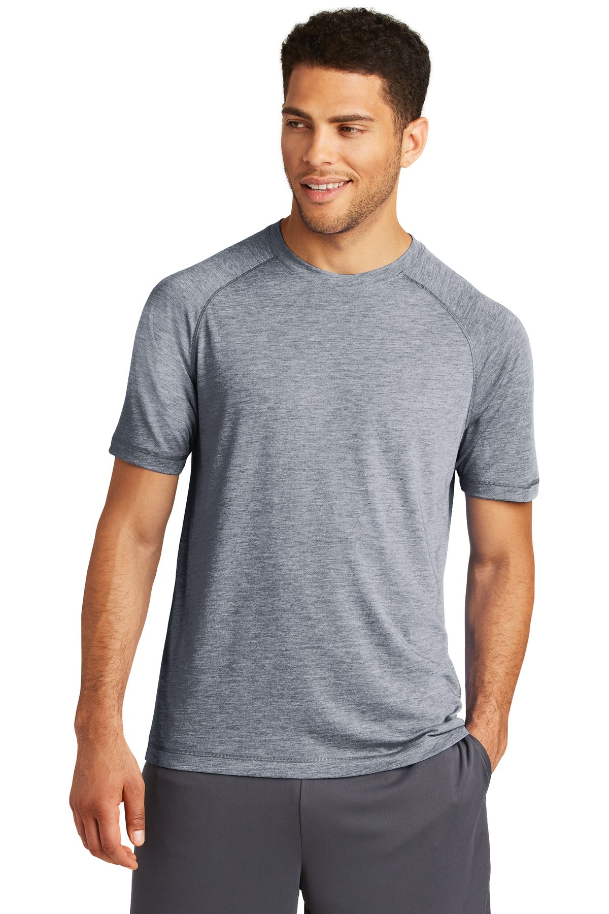 Sport-Tek Men's PosiCharge Tri-Blend Wicking Raglan Tee. ST400