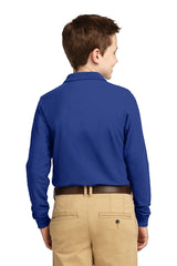 Port Authority Youth Long Sleeve Silk Touch Polo.  Y500LS