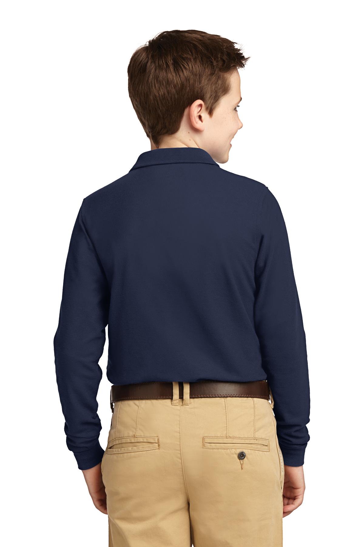Port Authority Youth Long Sleeve Silk Touch Polo.  Y500LS
