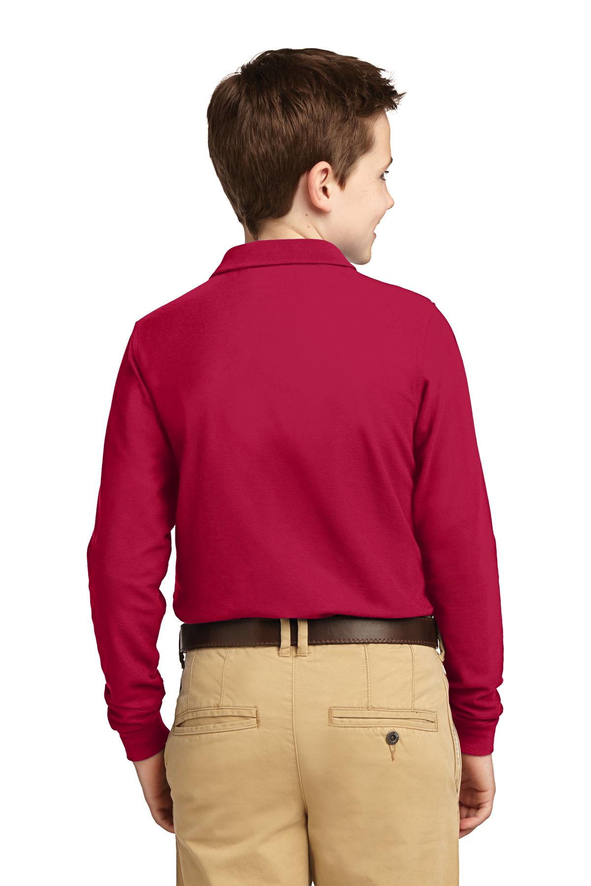 Port Authority Youth Long Sleeve Silk Touch Polo.  Y500LS
