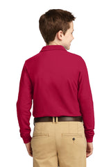 Port Authority Youth Long Sleeve Silk Touch Polo.  Y500LS