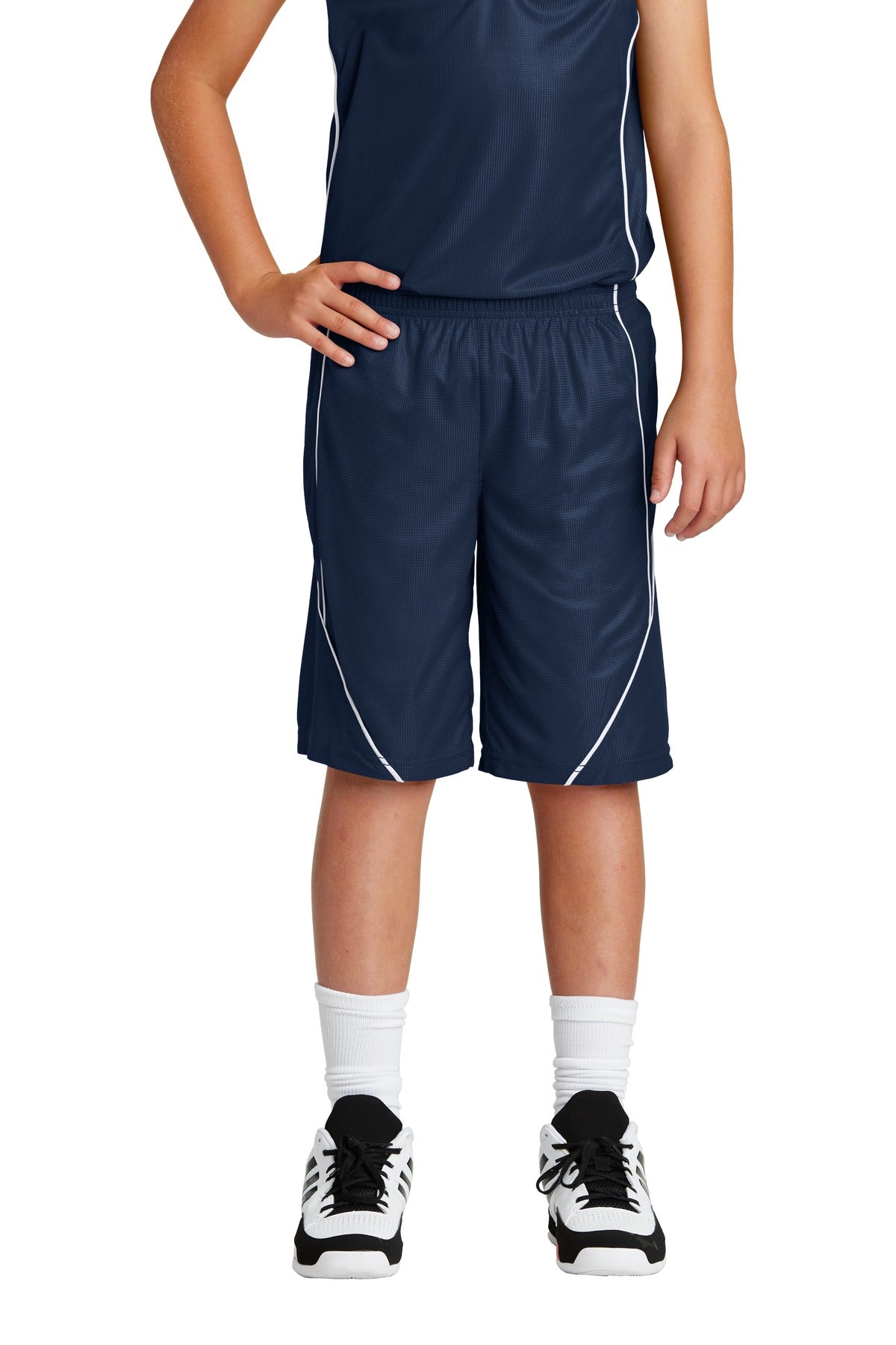 Sport-Tek Youth PosiCharge Mesh Reversible Spliced Short