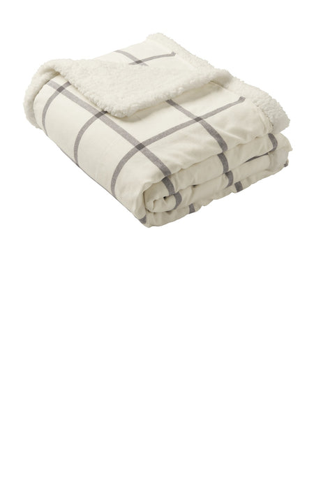 Port Authority Flannel Sherpa Blanket. BP43 Port Authority
